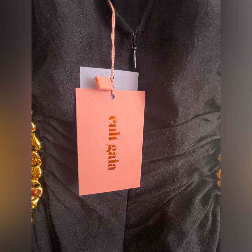 CULT GAIA SILVIA DRESS Black/Gold - Picture 14 of 15